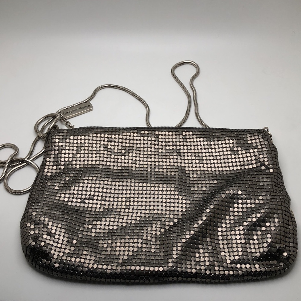 Vintage Whiting & Davis Silver Mesh Purse,  crossbody bag. Evening Prom Formal.